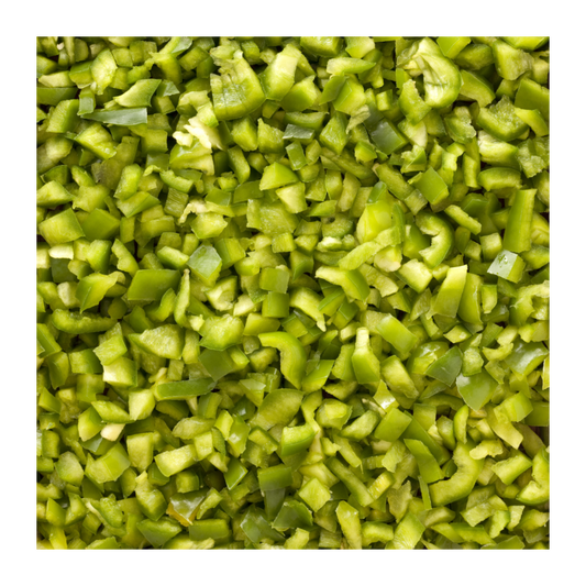 CAPSICUM GREEN DICED LARGE, KG